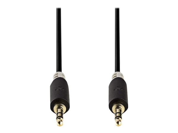 Nedis - Lydkabel - mini-phone stereo 3.5 mm hann rett til mini-phone stereo 3.5 mm hann rett - 1 m - antrasitt - rund
