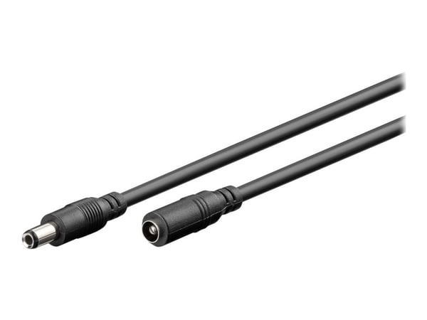goobay - Virran jatkokaapeli - DC-liitin 5,5 x 2,5 mm (uros) DC-liitin 5,5 x 2,5 mm (naaras) - 3 m - musta