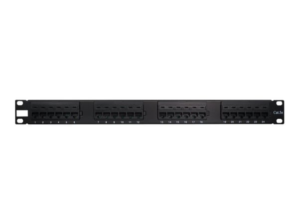 IPC 19'' CAT5e UTP Patchpanel svart 24 porter, AMP