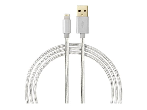 Nedis - Lightning-kabel - USB hann til Lightning hann - 1 m - aluminium - rund