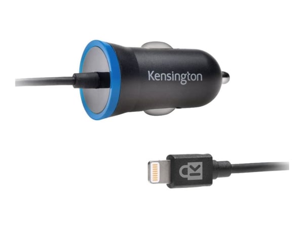 Kensington PowerBolt Car Charger - Bilstrømadapter - 12 watt - 2.4 A (Lightning) - svart