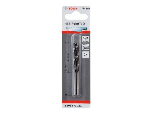 Bosch PointTeQ - Bor - for metall - bor - 2 deler - 4 mm - lengde: 75 mm