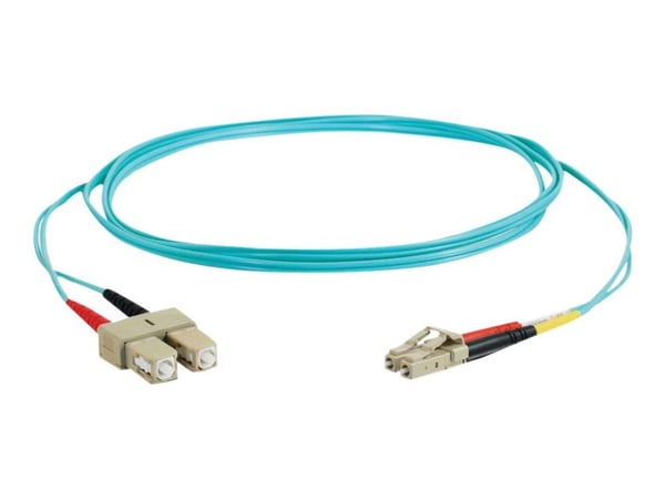 C2G LC-SC 10Gb 50/125 OM3 Duplex Multimode PVC Fiber Optic Cable (LSZH) - Nettverkskabel - SC flermodus (hann) til LC multimodus (hann) - 2 m - 2 m...