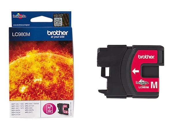 Brother LC980M, Magenta, Väriainepohjainen muste, 1 kpl, 260 sivua, Kertapakkaus