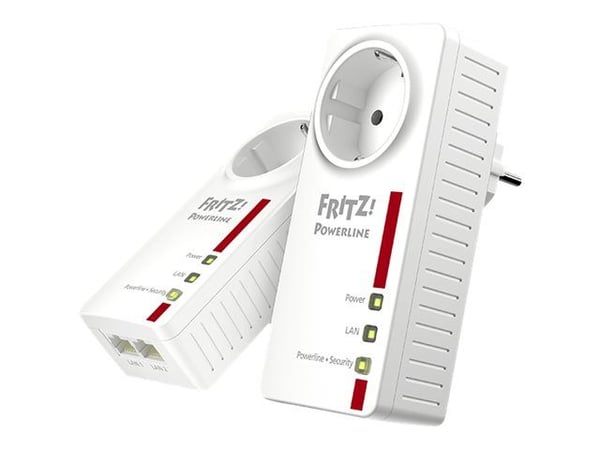 FRITZ!Powerline 1220 - Strømlinjeadapter 1GbE, HomePlug AV (HPAV) 2.0, IEEE 1901 - veggpluggbar