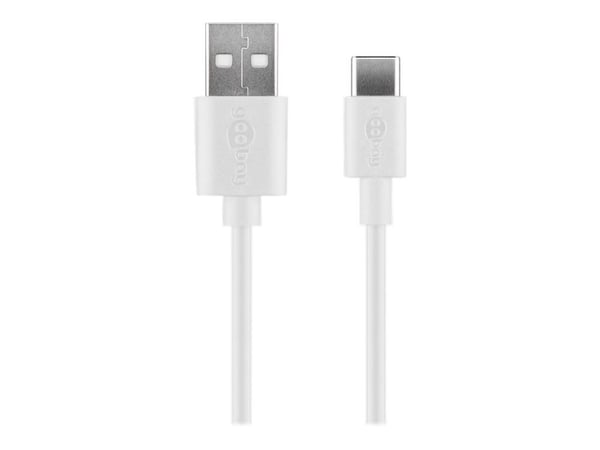 goobay USB-C charger set - Strömadapter - 12 watt - 2.4 A - 2 utdatakontakter (USB) - på kabel: USB-C - vit