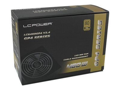 LC Power GP4 Series LC6460GP4 V2.4 - Nätaggregat (intern) - ATX12V 2.4 - 80 PLUS Gold - 460 Watt - aktive PFC