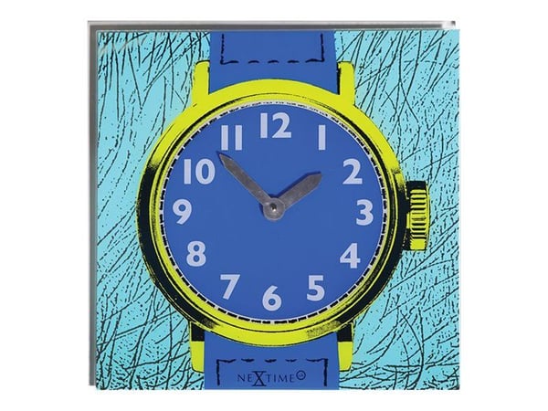 Nextime Watch One - Klokke - firkantet - kvarts - veggmonterbar - 43 x 43 cm - blå