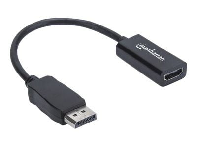 Manhattan DisplayPort 1.1 to HDMI Adapter Cable, 1080p@60Hz, Male to Female, Black, DP With Latch, Not Bi-Directional, Three Year Warranty, Polybag...