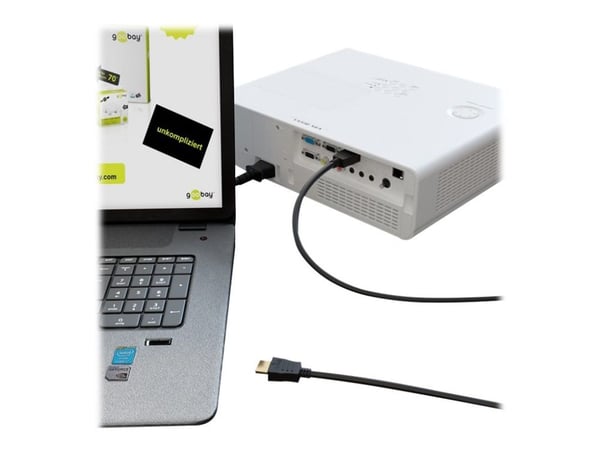 Wentronic goobay - Høyhastighets HDMI med Ethernet-kabel - HDMI (M) til HDMI (M) - 1,5 m - svart - rund, 8K-støtte (41083)