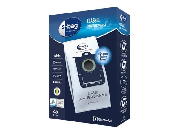 s-Bag Classic Long Performance E201S - Pose - for støvsuger (en pakke 4)