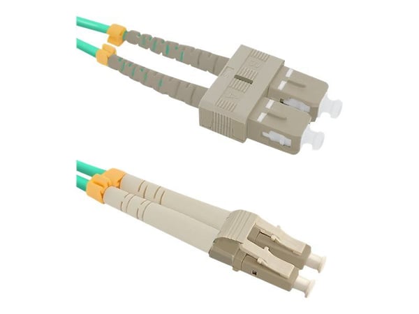 Qoltec - Koblingskabel - LC/UPC-multimodus (hann) til SC/UPC-multimodus (hann) - 5 m - fiberoptisk - dupleks - 50 / 125 mikroner - OM4 - halogenfri