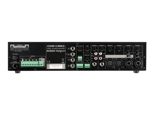 Audac COM12MK2 - Mixerförstärkare - drivna - 6 kanaler - 120 Watt - kan monteras i rack