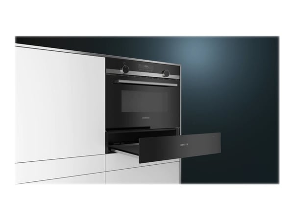 Siemens iQ500 BI510CNR0 - Oppvarmingsskuff - innebygd - fordypning - bredde: 56 cm - dybde: 55 cm - høyde: 14 cm - svart/rustfritt stål