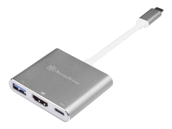 SilverStone EP08 - Extern videoadapter - USB-C 3.1 - HDMI - träkol