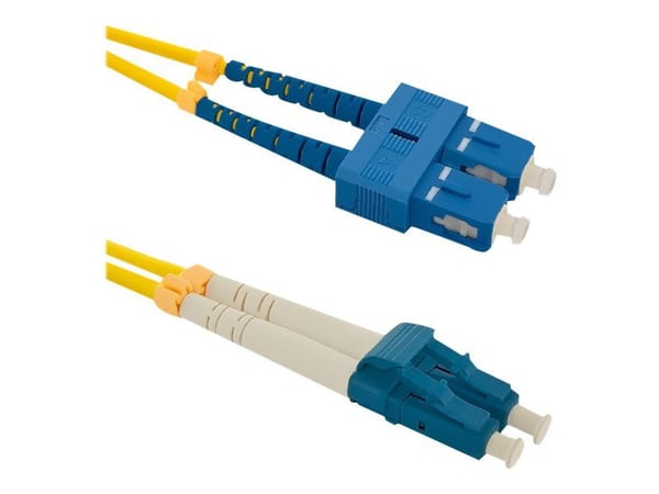 Qoltec - Koblingskabel - SC/UPC-enkeltmodus (hann) til LC/UPC-enkeltmodus (hann) - 3 m - fiberoptisk - dupleks - 9 / 125 micron - halogenfri - gul