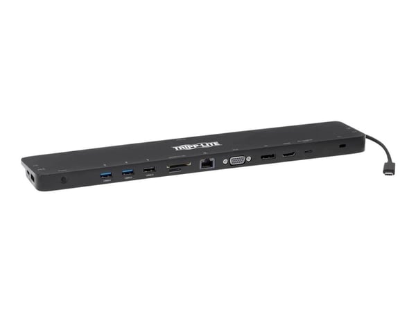 Eaton Tripp Lite Series Triple-Monitor USB C Dock USB C Docking Station with 4K HDMI & DisplayPort, VGA - USB-A/C, GbE, 100W PD, Black - Dokkingsta...
