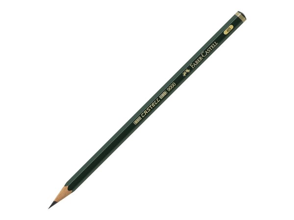 Faber-Castell CASTELL 9000, 4B, Vihreä, Kahdeksankulmainen