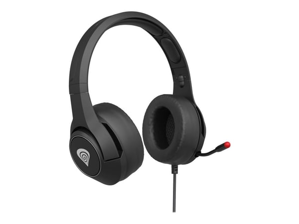 Natec Genesis Argon 600 - Hodesett - on-ear - kablet - svart, rød