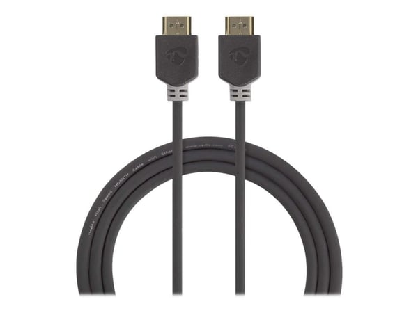 Nedis - HDMI-kabel med Ethernet - HDMI hann til HDMI hann - 5 m - skjermet - antrasitt - rund