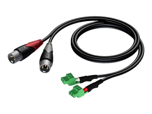 AUDAC CLA834, 2 x XLR (3-pin), Uros, 2 x Terminal, 1 m, Musta, Vihreä, Harmaa AUDAC CLA834, 2 x XLR (3-pin), Uros, 2 x Terminal, 1 m, Musta, Vihreä, Harmaa