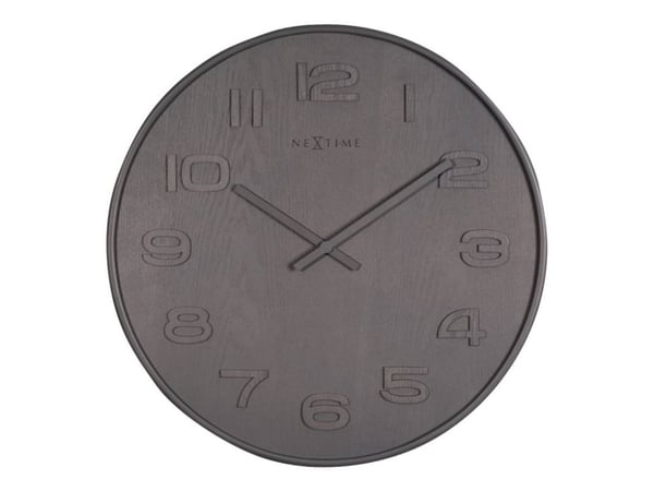 Nextime Wood Wood Medium - Klokke - kvarts - veggmonterbar - 35 cm - grå