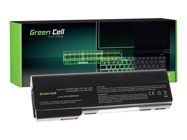 Green Cell - Batteri til bærbar PC (tilsvarer: HP CC06XL, HP CC09) - litiumion - 9-cellers - 6600 mAh - svart - for HP EliteBook 8460p Notebook, 85...