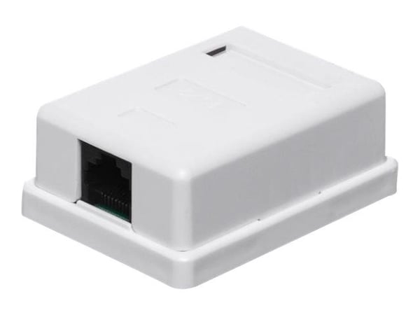Netrack - Eluttag - RJ 45 - 1 nätverksuttag - vit
