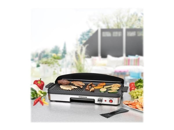Rommelsbacher BBQ 2003 - Grill - elektrisk - 1250 kvadratcentimeter - rustfritt stål / svart