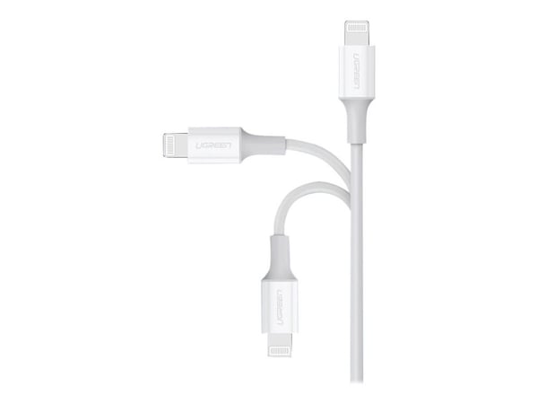 Ugreen - Lightning-kabel - USB-C hann til Lightning hann - 1 m - skjermet - hvit - USB Power Delivery (18 W)