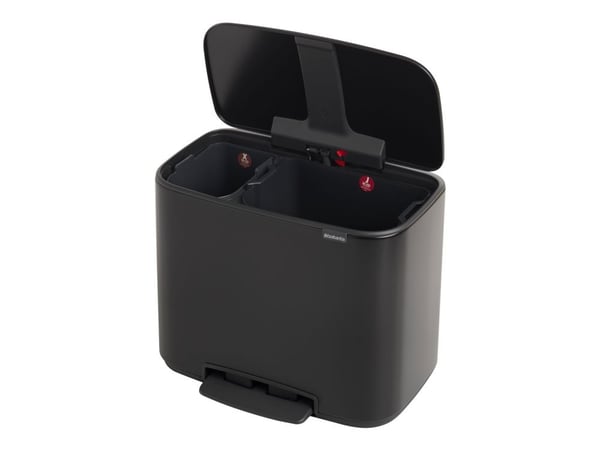 Brabantia Bo - Søppelbøtte - flipp-lokk - 34 L - fotpedal - matt svart
