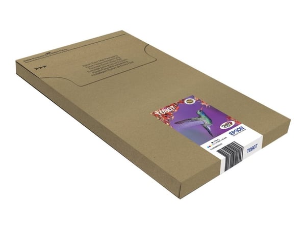 Epson T0807 Easy Mail Packaging - 6 pakker - svart, gul, cyan, magenta, lys magenta, lys cyan - original - eske - blekkpatron - for Stylus Photo P5...