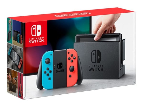 Nintendo Switch with Neon Blue and Neon Red Joy-Con - Spillkonsoll - Full HD - svart, neonrød, neonblå