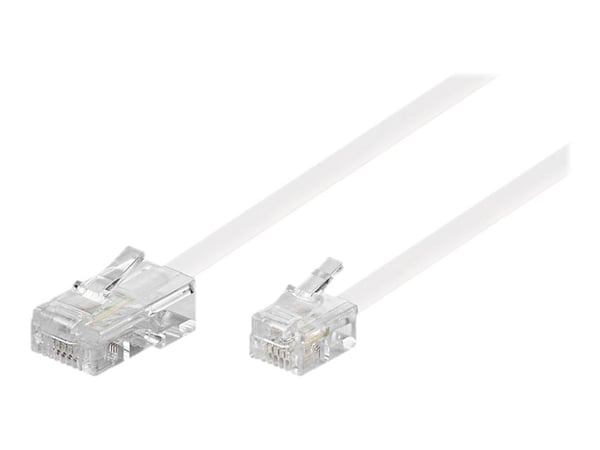 goobay - Telefonkabel - RJ-11/RJ-14 (hann) til RJ-45 (hann) - 3 m - flat - hvit