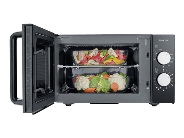 SEVERIN MW 7762 - Mikrobølgeovn med grill - 20 liter - 800 W - svart/rustfritt stål
