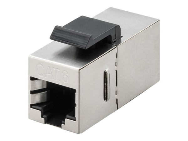 goobay - Modulinnlegg - CAT 6 - STP - RJ-45 - svart, sølv