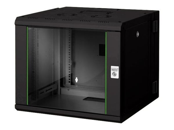 DIGITUS Professional Unique DN-19 09-U-3-SW - Rack skap - veggmonterbar - svart, RAL 9005 - 9U - 19"