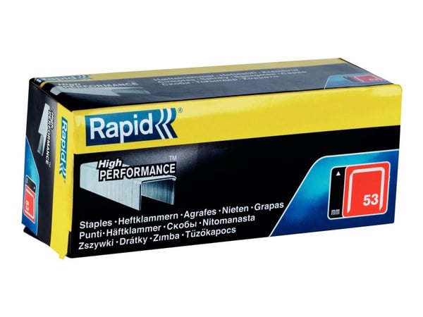 Rapid - Nastat - nro 53 - 6 mm - galvanoitu teräs - pakkaus 5000 kpl - P/N: 23317400, 23317500, 23317600, 23600800, 23601100, 23601200 varten
