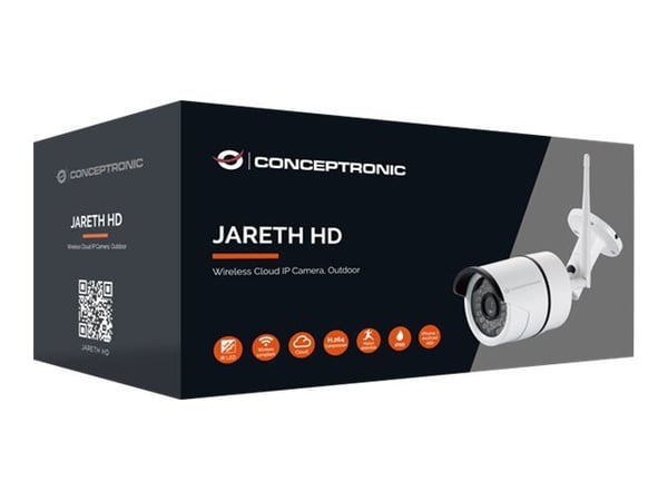 Conceptronic JARETH HD Wireless Cloud IP Camera - Nettverksovervåkingskamera - utendørs - værbestandig - farge (Dag og natt) - 1,3 MP - 1280 x 720 ...
