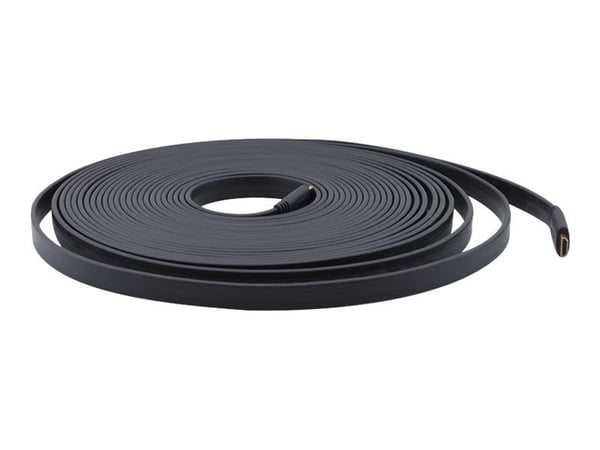 Kramer C-HM/HM/FLAT/ETH Series C-HM/HM/FLAT/ETH-3 - HDMI-kabel med Ethernet - HDMI hann til HDMI hann - 91.4 cm - dobbeltisolert - flat