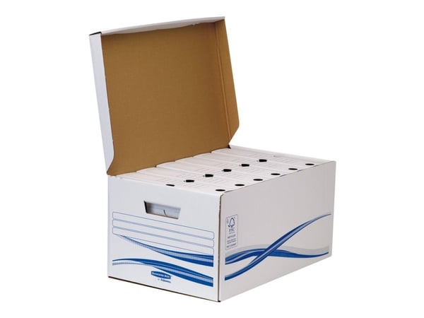 Bankers Box Basic Maxi A4+ - Boksfil - bokryggbredde: 80 mm - hvit (en pakke 6)