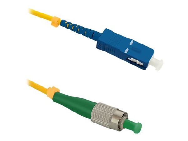 Qoltec Simplex - Koblingskabel - FC/APC-enkeltmodus (hann) til SC/UPC-enkeltmodus (hann) - 15 m - fiberoptisk - simpleks - 9 / 125 micron - G.652D ...