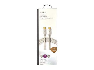 Nedis - USB-kabel - USB-C (hann) til USB-C (hann) - USB 3.1 Gen 1 - 1 m - rund - aluminium