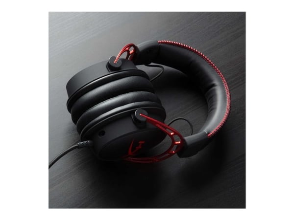 HyperX Cloud Alpha - Gaming - hodesett - full størrelse - kablet - 3,5 mm jakk - svart, rød