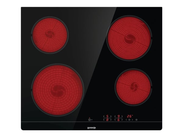 Gorenje ECT641BSC - Keramisk komfyrtopp - 4 plater - Nisje - bredde: 56 cm - dybde: 49 cm - med avskrådd ramme - svart