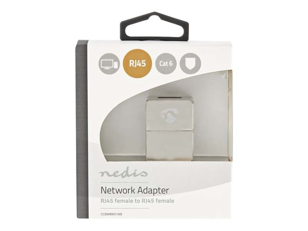 Nedis Cat 6 nettverksadapter | Skjermet | RJ45 (8P8C)-kontakt | RJ45 (8P8C)-kontakt | Rett | metall | Emballasje med vindu