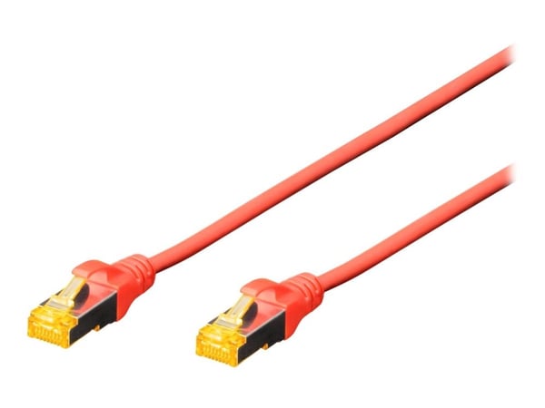DIGITUS Professional - Patch-kabel - RJ-45 (hane) till RJ-45 (hane) - 25 cm - SFTP - CAT 6a - startad, halogenfri, hakfri - röd