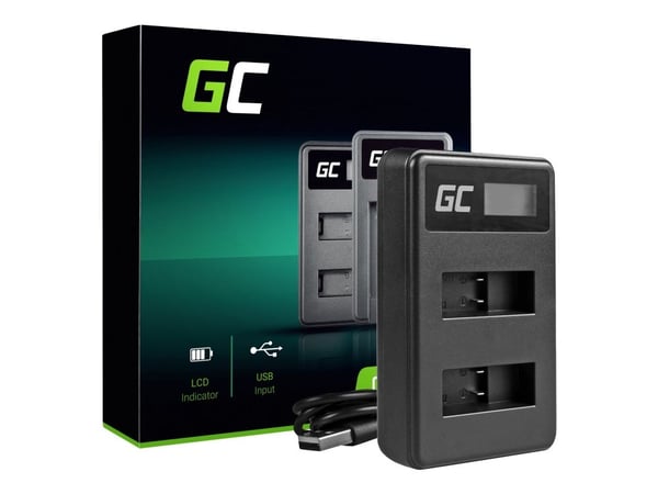 Green Cell - Batterilader - 2.5 watt - 0.6 A - svart - for GoPro HERO5; HERO6