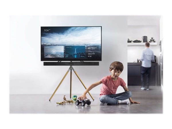 One For All WM 7472 - Stativ - tripod - for flatpanel - handmade wood - sølvgrå, ek - skjermstørrelse: 32"-65" - plassering på gulv