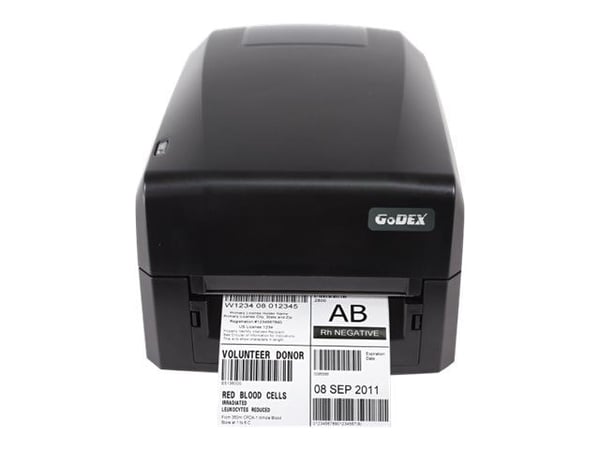 Godex GE300 series GE330 - Etikettskriver - direktetermisk / termisk overføring - Rull (11,8 cm) - 300 dpi - inntil 102 mm/sek - USB 2.0, LAN, seriell